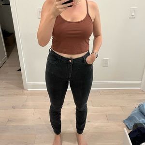 High waisted black jeans